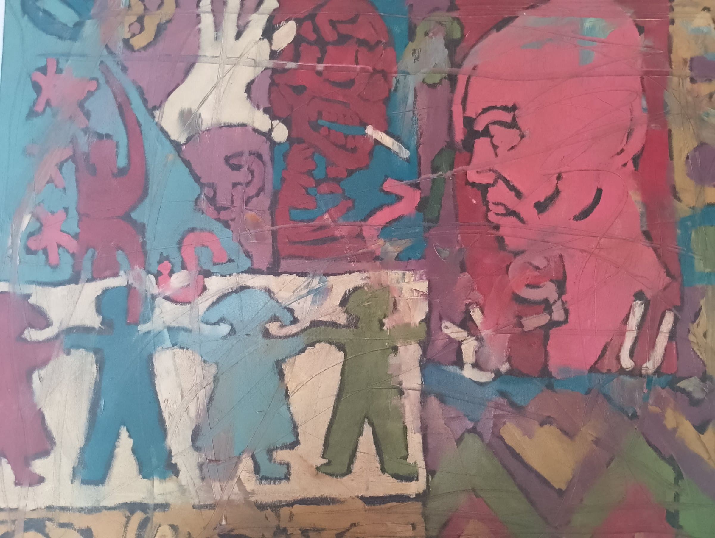 Il fumo, Olio su tela, 80x100. Senza cornice, di Basil